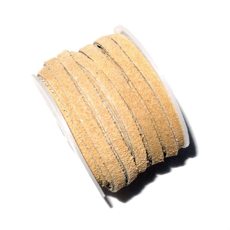 Cords Craft | 4mm Marigold Genuine Suede Flat Leather Lace for Jewelry Making, Bracelet, Necklace, Beading, Leather Cording & Lacing (10.93 Yards) - Image 2